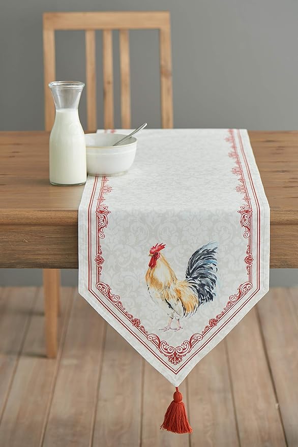 Maison d' Hermine Table Runner 100% Cotton Double Layer Table Runners 72 inches Long Decorative for Home Kitchen Dining Party Baby Shower Wedding Bridal Shower Spring Summer (Campagne, 14.50" x 72")