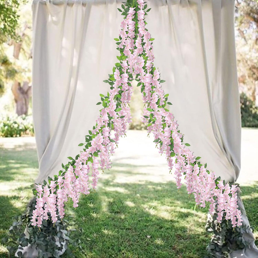 u'artlines 10pcs 7.2 ft/piece artificial wisteria garland pink, view 9