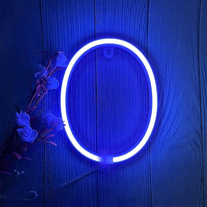 ENUOLI Light Up Letters Neon Signs, Blue Alphabet Neon Lights Wall Decor for Home, Birthday Party, Bar, Valentine’s Day Word-Blue Letter (O)