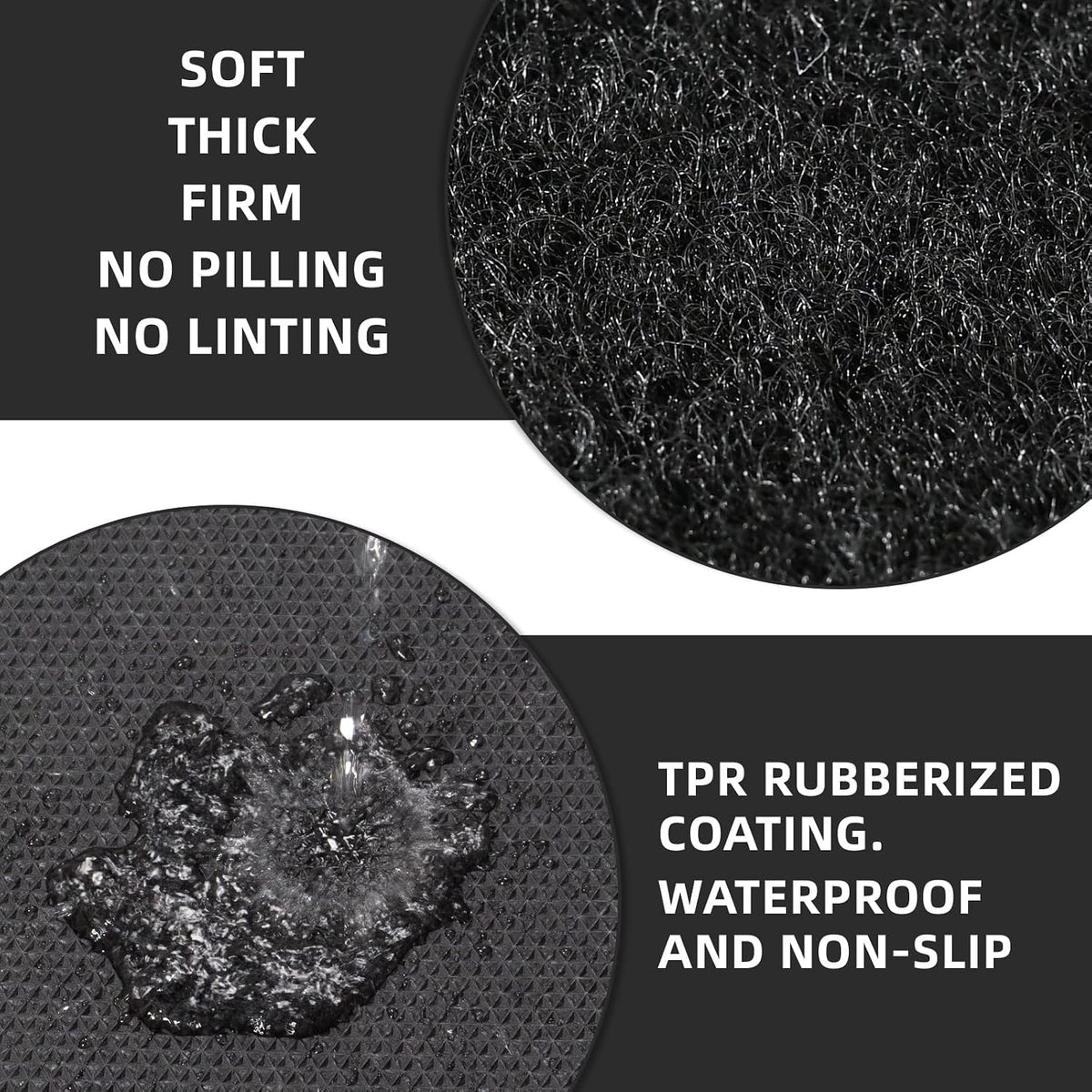 Extra Thick Black Carpet Runner 3x10 ft,Non-Slip TPR Rubber Backing 450 GSM N...