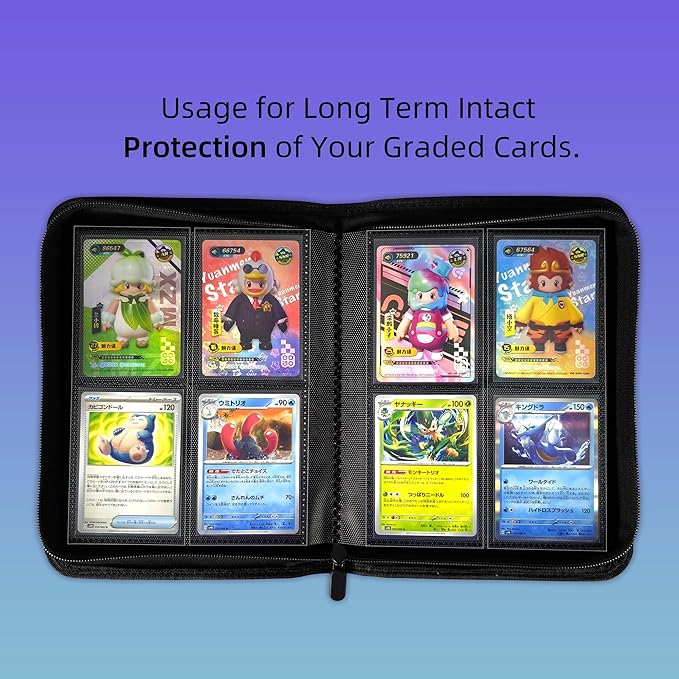 4 Pockets Premium Card Binder 160 Cards Trading Card Binders No Ring Card Storage Display Album(4 Pocket 160 Card Slot,Blue)