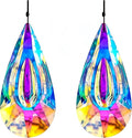2 Pack Hanging Droplet Shape Chandelier Crystal Prisms（4.6‘’*2.1‘’） - Suncatcher Pendants for Windows, Chandelier Parts, Rainbow Maker - Create Colorful Light Reflections for Home, Garden, Christmas