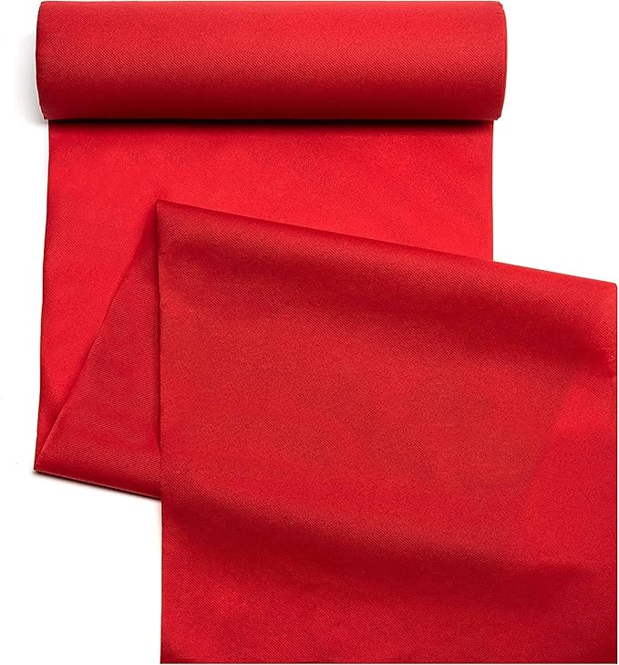 American Homestead Paper Table Runner Roll - 78 ft. Disposable Linen-Like Table Cover Roll - 20 Perforated Table Runners (16" x 48") for Parties, Weddings, and Events - Red