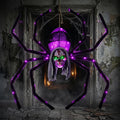 52" halloween giant skull face spider, lighted outdoor, main product view