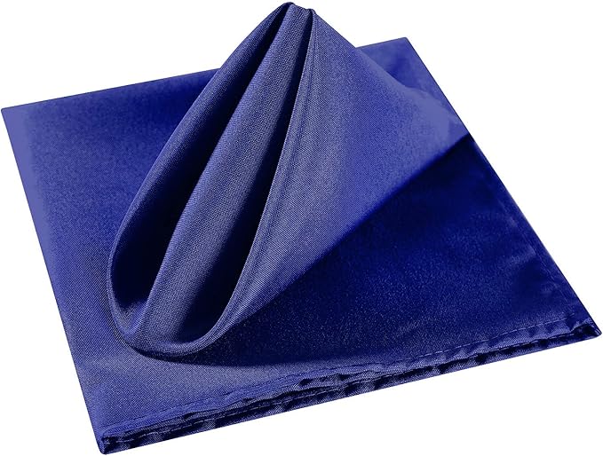 Cloth Napkins 17x17 inch Washable Polyester Dinner Napkins Soft Table Napkins for Wedding Party Dining Banquet(Royal Blue,100PCS)