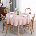 maxmill Lux Faux Linen Tablecloth with Slubby Yarn Textured Weaves Wrinkle Resistant Anti-Shrink Soft Table Cloth for Kitchen Dining Restaurant Tabletop for Event Holiday Dinner Round 70 Inch Blush