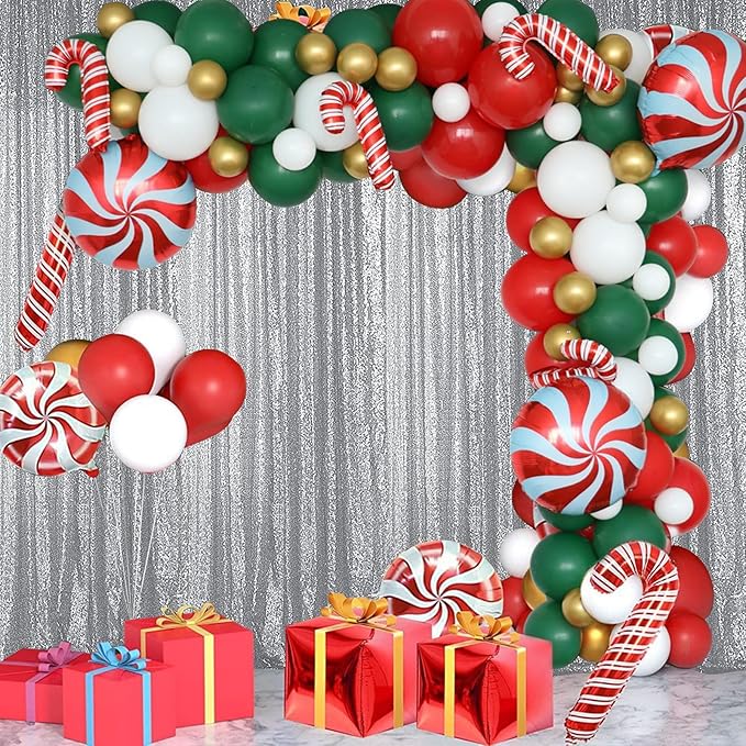 Sugargirl Silver Sequin Backdrop Curtain 2FTx8FT Glitter Background Drapes Sparkle Photography Backdrop for Party Wedding Birthday Wall Decor（2 Panels,Silver