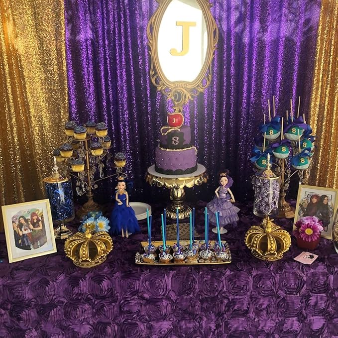 7ft x 7ft Purple Sequin Backdrop Glitter Party Backdrop Curtains Photo Background for Baby Shower Wedding Wall Decorations