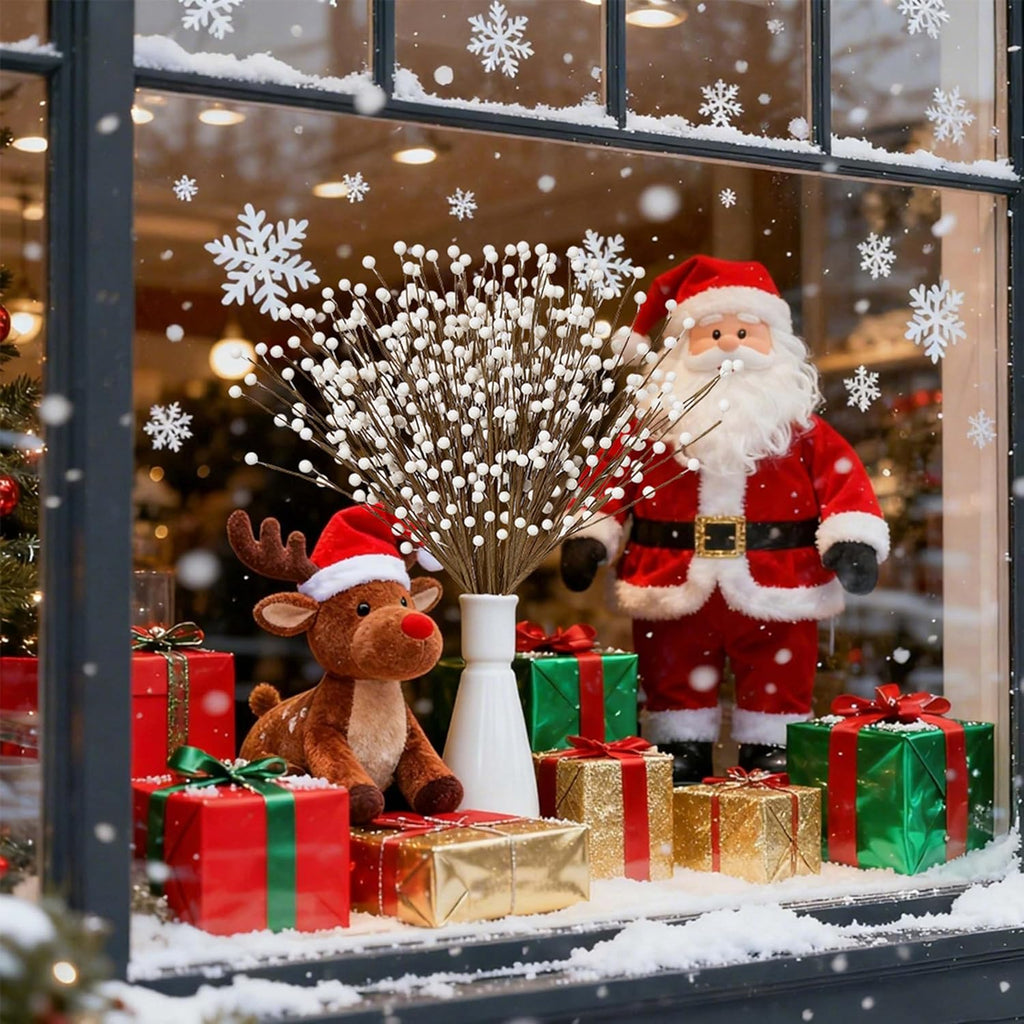 Winter Decorations 24 Pcs Artificial Berry Stems 17inch White Berry Picks for Christmas Holiday Flower Arrangements Home Centerpieces DIY Ornaments