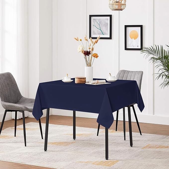 sancua Small Square Tablecloths 36x36 Inch - Navy Blue Table Cloth for Square or Round Tables, Washable Polyester Fabric Table Cover for Nightstand End Bedside Tables