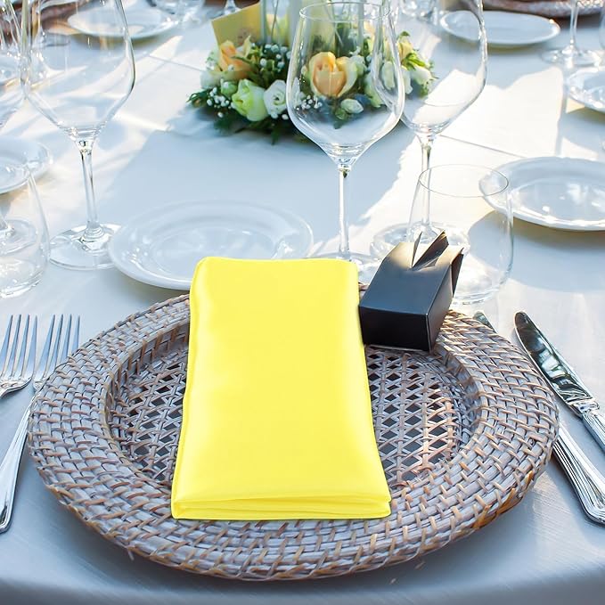 Aneco 12 Pieces Satin Napkins Soft Dinner Napkins Multicolor Square Weddings Table Napkins 17 x 17 Inches for Restaurant Weddings Party Dinner Decoration (Pastel Rainbow)