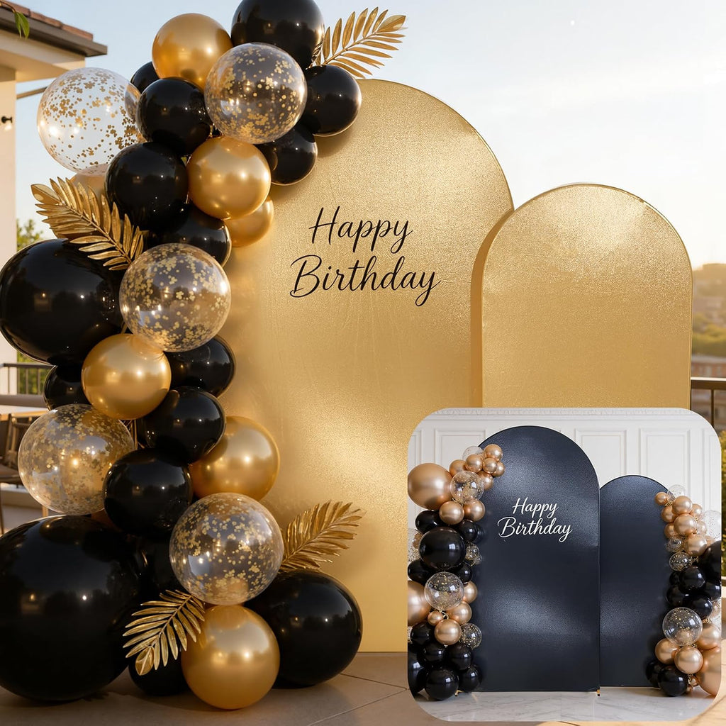 reversible gold black glitter arch backdrop cover 2, main product view