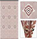 bamboo beaded curtains for doorways boho bead curtain, main product view