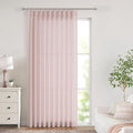 Vision Home Light Pink Pinch Pleated Semi Sheer Curtains Textured Linen Blended Light Filtering Window Curtains 90 inch for Living Room Bedroom Patio Pinch Pleat Drapes with Hooks 1 Panel 60" Wx90 L