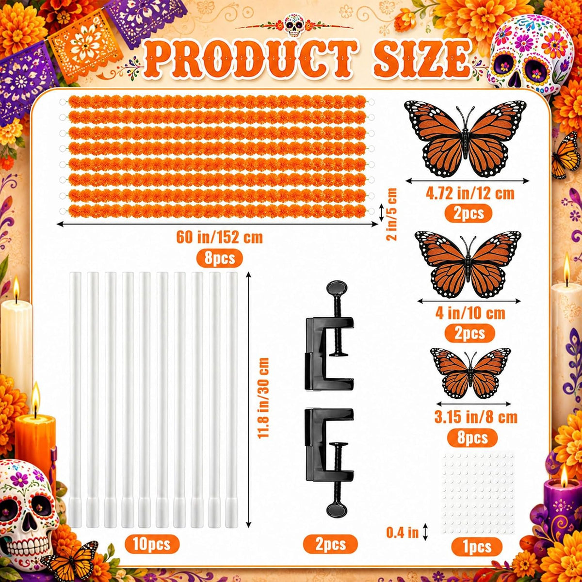 marigold table arch kit for day of the shown in use