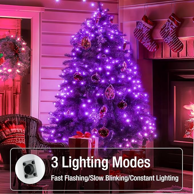 12 Pack Fairy Lights Battery Operated - 7ft 20 Led Twinkle Lights 3 Modes, Bulk Mini String Lights Waterproof for Halloween Holiday Mason Jars DIY Party Decoration Christmas-Purple