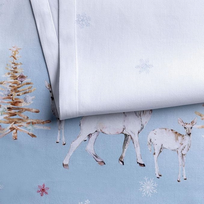 Maison d' Hermine Table Runner 100% Cotton Single Layer Table Runners 90 inches Long for Thanksgiving Christmas Decorations Home Kitchen Dining Party Wedding (Fairy Tale Forest, 14.5" x 90")