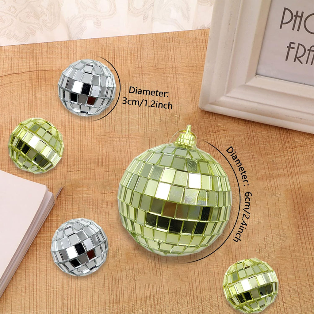 30Pcs Small Mirror Disco Ball 3cm 1.18in Diameter, Christmas Ball Ornaments, Cake Party Stage Decoration Ball, Disco Mirror Reflective Ball (Silver)