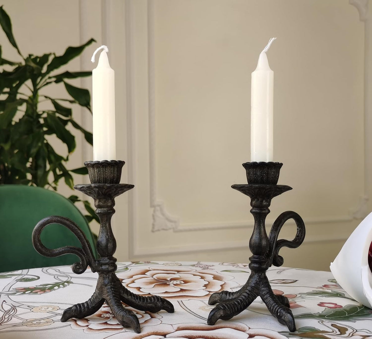 Claw Foot Candlestick Holders - Feet Taper Candle Holders, Black Candlesticke...