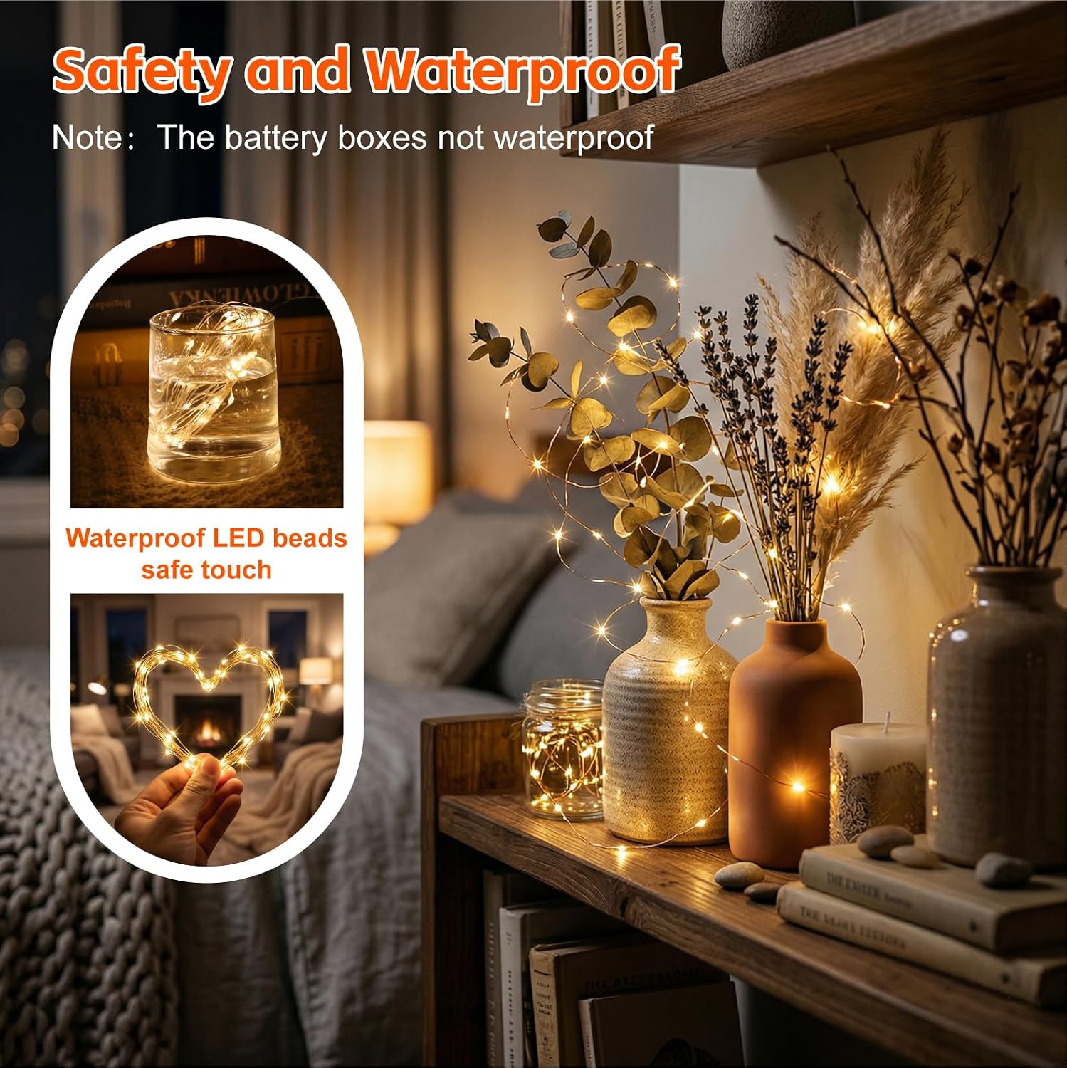 8 Pack Rechargeable LED Fairy Lights 7Ft 20LED Battery Operated | 8 Modes, Remote & DIY Timer Mini Twinkle String Lights for Indoor Christmas Wedding Mason Jar Bedroom Table