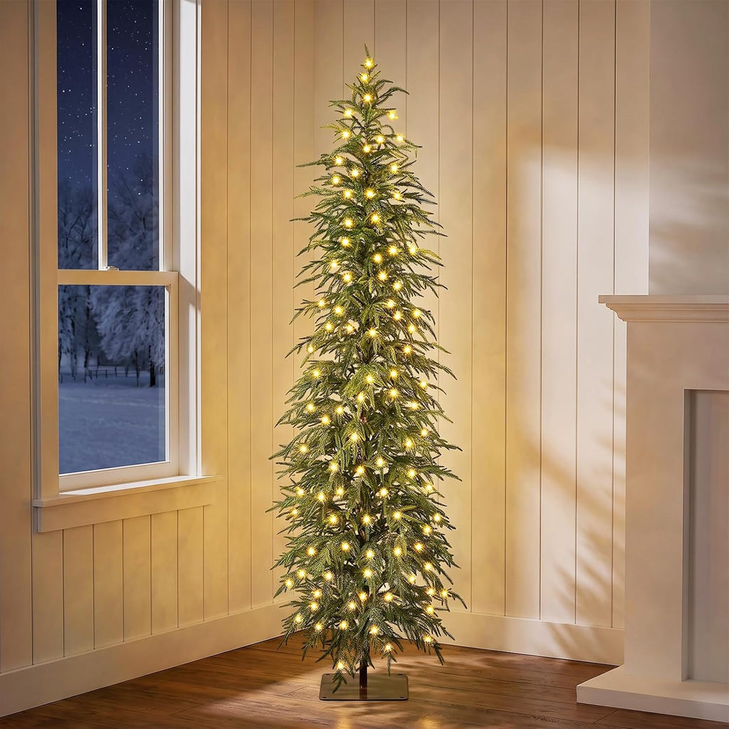 verinatural 6ft prelit christmas tree with lights, skinny, main product view