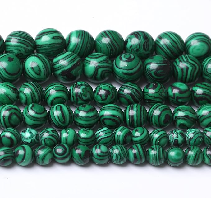 Turquoise Stone Beads Gemstone Round Crystal Energy Jade Beads Stone Beads for Jewelry Making DIY Bracelet Necklace Jewelry Making 1 Strand 15.5inch 60PCS 6MM