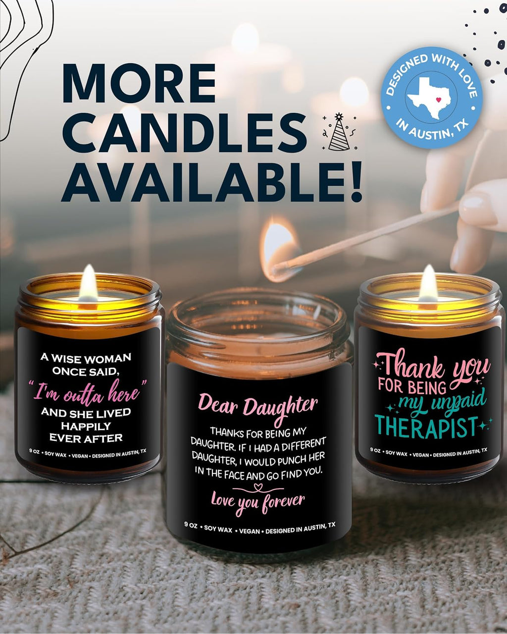 Funny Daughter Candle, Best Daughter Gifts from Mom, Unique to My Daughter Gifts from Dad, Ideal Birthday Presents for Her Adult, Mother's Day, Christmas, Gift-Ready