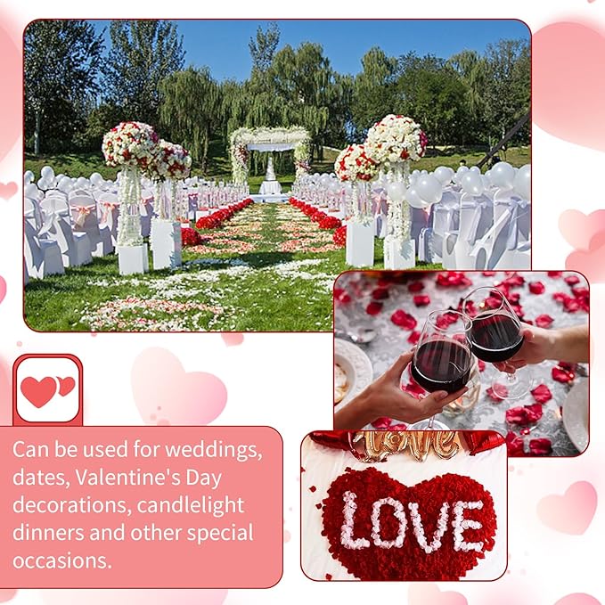 1000 Pcs Artificial Fake Rose Petals,Flower Petals for Romantic Night, Engagement, Party, Wedding, Event Flower Decorations, in Bulk(Dark Reddish with Black)