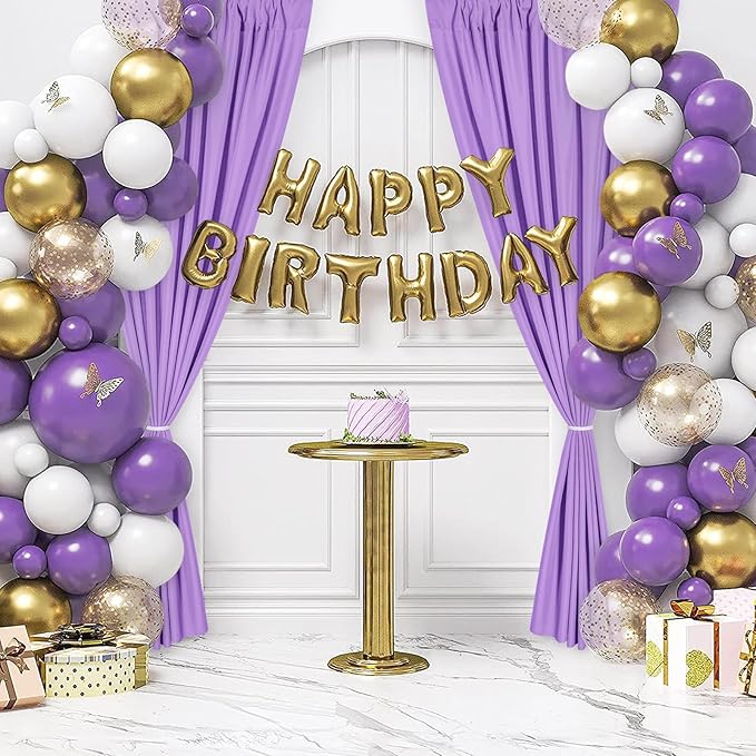 DWCN 10x10 FT Backdrop Curtains for Parties, Photography Backdrop Drapes with Rod Pockets for Wedding Decorations Stage Birthday Family Gatherings, 2 Panels 5ft x 10ft, Lavender