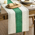 Artoid Mode Dark Green Farmhouse Rustic Table Runner, Seasonal Holiday Hollow Kitchen Dining Table Decoration for Home Party Decor 12x108 Inch