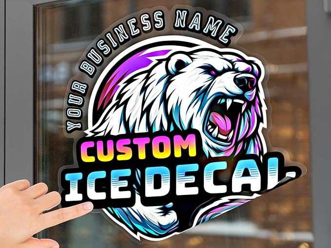 Window Clear Decal Design - Full Color ║ Your Logo or Design We Print Clear Permanent Sticker or Static Cling ║ Waterproof on Windows Storefront ║ Made in The USA ║ Customized Logo