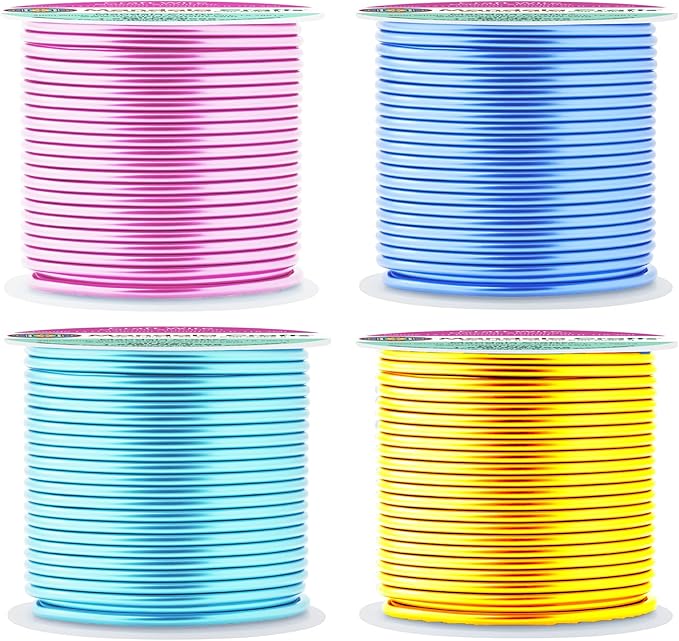 Mandala Crafts 13 Gauge Anodized Aluminum Craft Wire for Jewelry Making - 240 FT Colored Flexible Pastel Wire - Bendable for Bonsai Armature Crafting Sculpting
