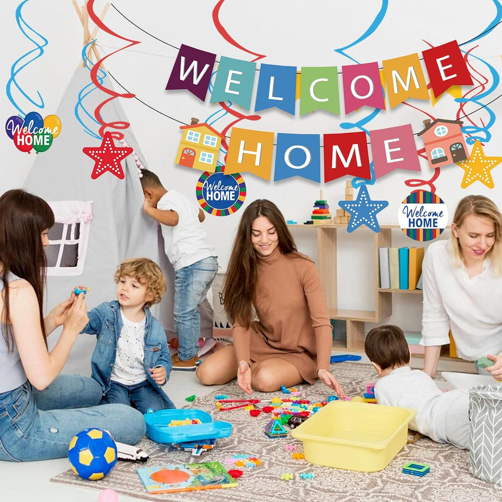 Welcome Home Banner, Colorful Paper Welcome Home Decorations