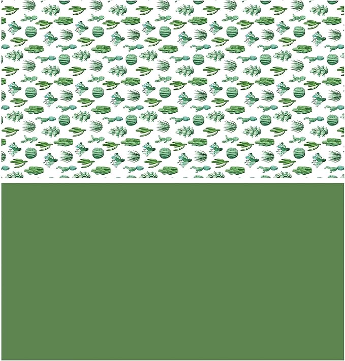 WRAPAHOLIC Reversible Cactus Wrapping Paper - Mini Roll - 17 Inch X 33 Feet - Watercolor Green Cactus Hawaii Wrapping Paper for Birthday, Wedding, Bridal Shower, Baby Shower