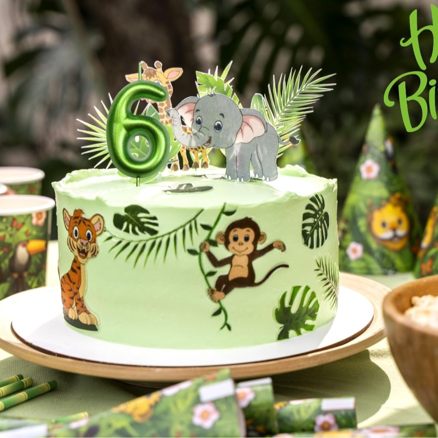 DERVENTA Green Number 5 Candle 2.36 Inch Party Cake Decoration | Made of premium wax smoke-free & anti-deformation ideal cake topper for birthdays anniversaries & brunch desserts
