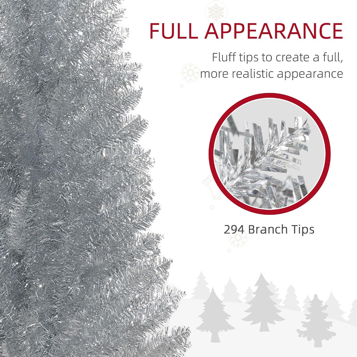 homcom 5' artificial pencil christmas tree 294 realistic showing dimensions
