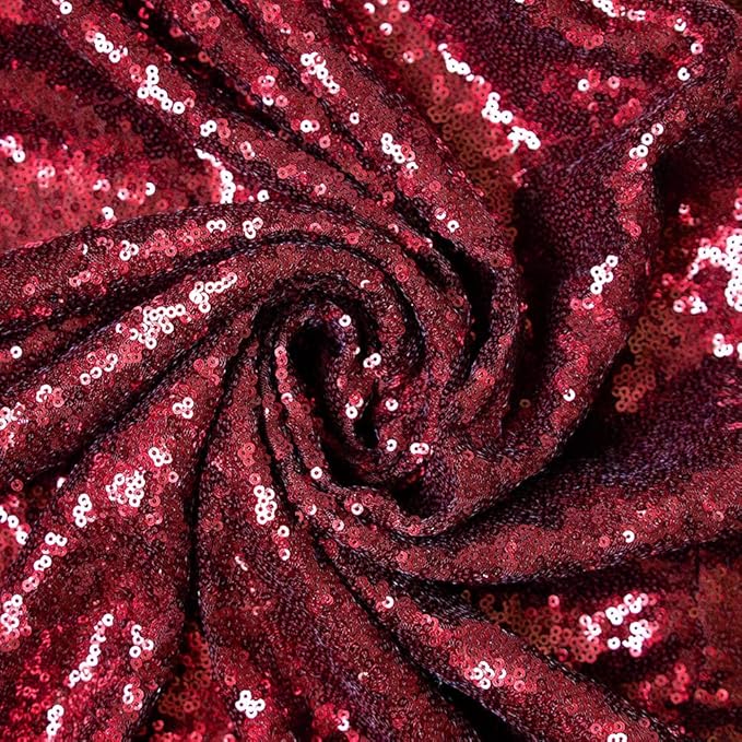 JYFLZQ Burgundy Sequin Backdrop Curtains 2ft x 8ft 2 Panel Glitter Photo Booth Backdrops Sparkly Photography Background Drapes for Parties Wedding Bridal Showers