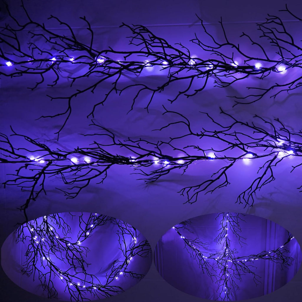 hamifinee halloween dead branch garland with timer 2 shown in use