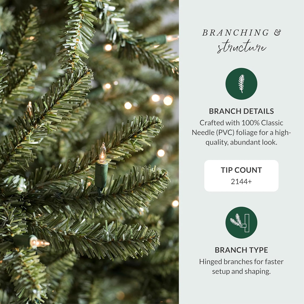 balsam hill 6.5ft pre-lit classic blue spruce, side view