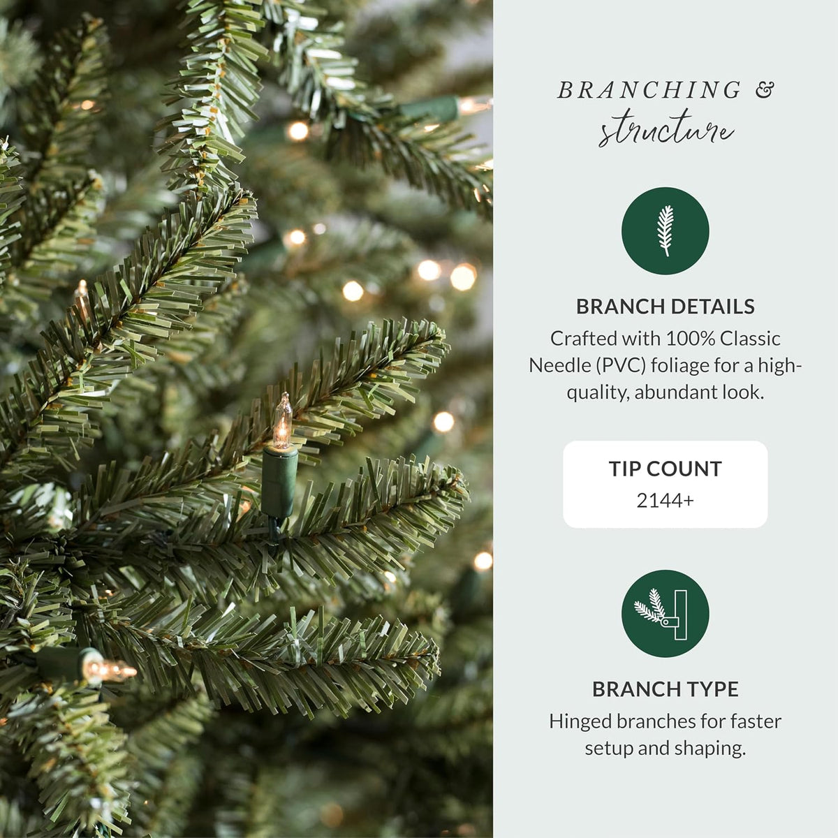 balsam hill 6.5ft pre-lit classic blue spruce, side view
