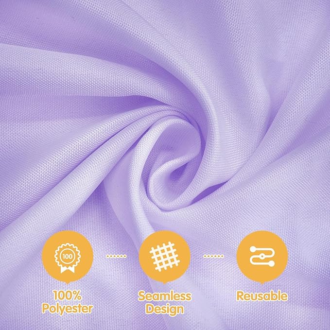 BRILLMAX 6 Pack Lavender 70 Inch Round Tablecloths Fit 30" to 54" Tables (8-20" Drop) - Circle Bulk Linen Polyester Fabric Washable Cloth Cover for Wedding Reception Banquet Birthday Party Buffet