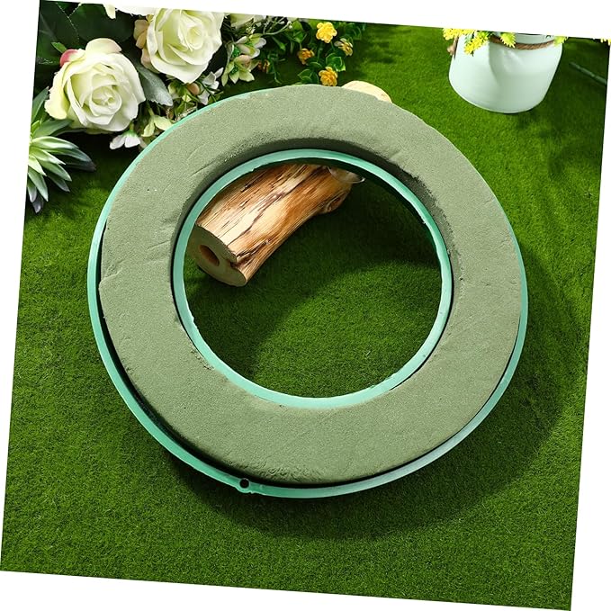 DOITOOL Flower Foam Ring with Suction Cup Car Flower Mud Green Wet Foam Blocks Round Floral Foam Blocks Artificial Floral Arrangements Mud for Florist Wedding Car Holiday Decoration 140g