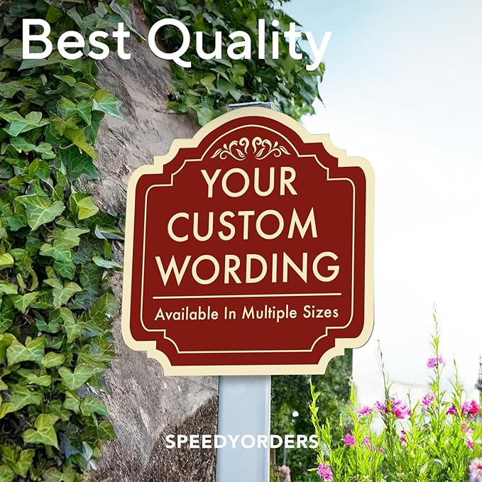 Custom Decorative Outdoor Metal Sign - Personalized Aluminum Driveway Sign, Waterproof, Made in USA - Design 2 Red Brick 18x18 In