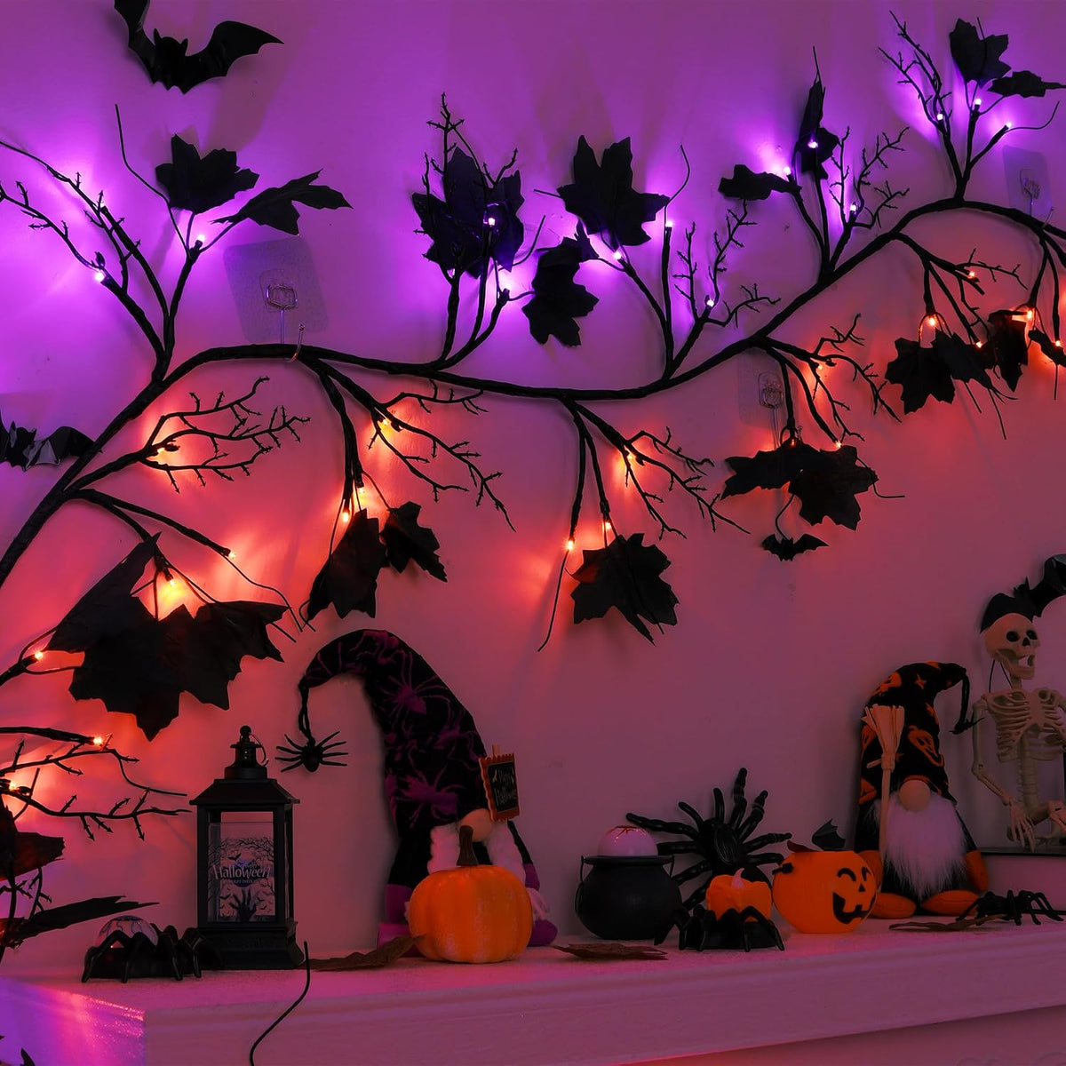 flysnk 9 ft 72 led halloween willow vine shown in use