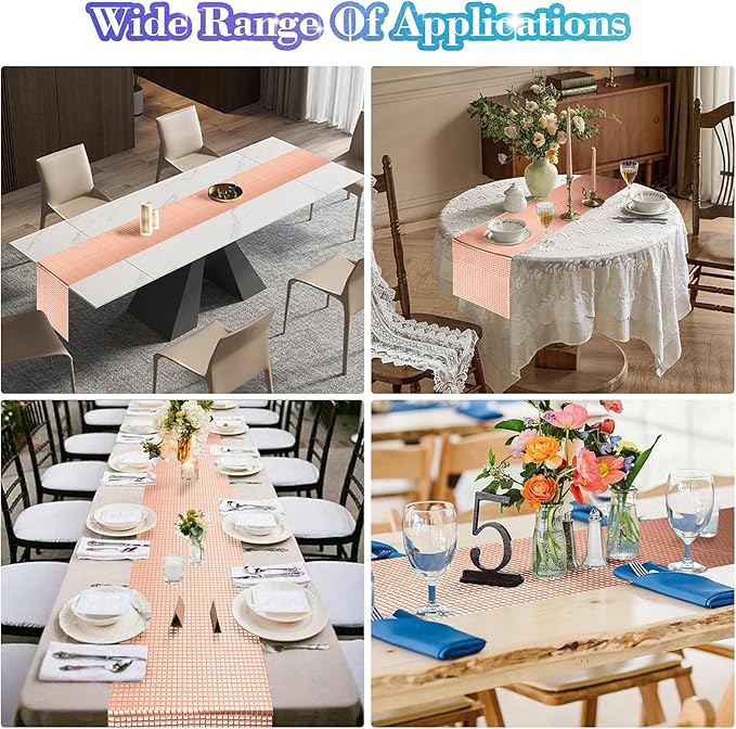 4 Packs Rose Gold Disco Table Runner, 12 x 108 Inches Glitter Silver Party Table Runners Mirror Foil Table Decor for 70s 80s Disco Bachelorette Dance Birthday Party