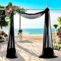 MDS Halloween Chiffon Draping Fabric - 1 Panel, 30" Wide x 30ft Long - Sheer Spooky Arbor & Canopy Drapery for Haunted House Backdrops, Party Ceilings, DIY Costumes & Themed Events - Black