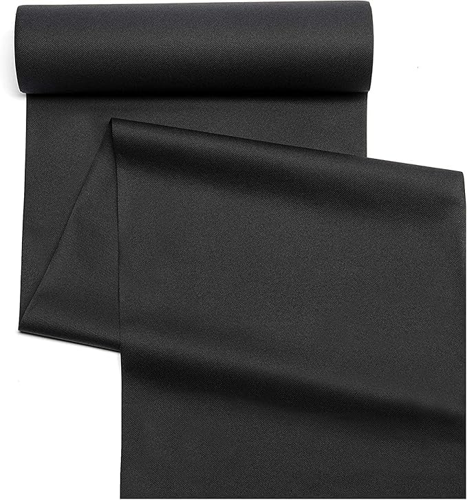 American Homestead Paper Table Runner Roll - 78 ft. Disposable Linen-Like Table Cover Roll - 20 Perforated Table Runners (16" x 48") for Parties, Weddings, and Events - Black
