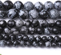 Snowflake Stone Beads for Jewelry Making DIY Craft Gemstone Beads Kit (12mm, 30pcs) Smooth Healing Crystal Beads for Bracelets, Necklaces, Home Decor