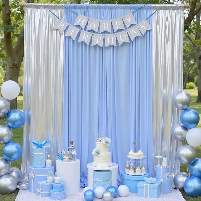 40x10 ft Wrinkle Free Silver Sequin Backdrop Curtain for Parties,Thick Not Fall Glitter Wedding Drapes Backdrop,4 Panels 5x10ft Shimmer Photo Wall Back Drop Cloth for Birthday Photography Background