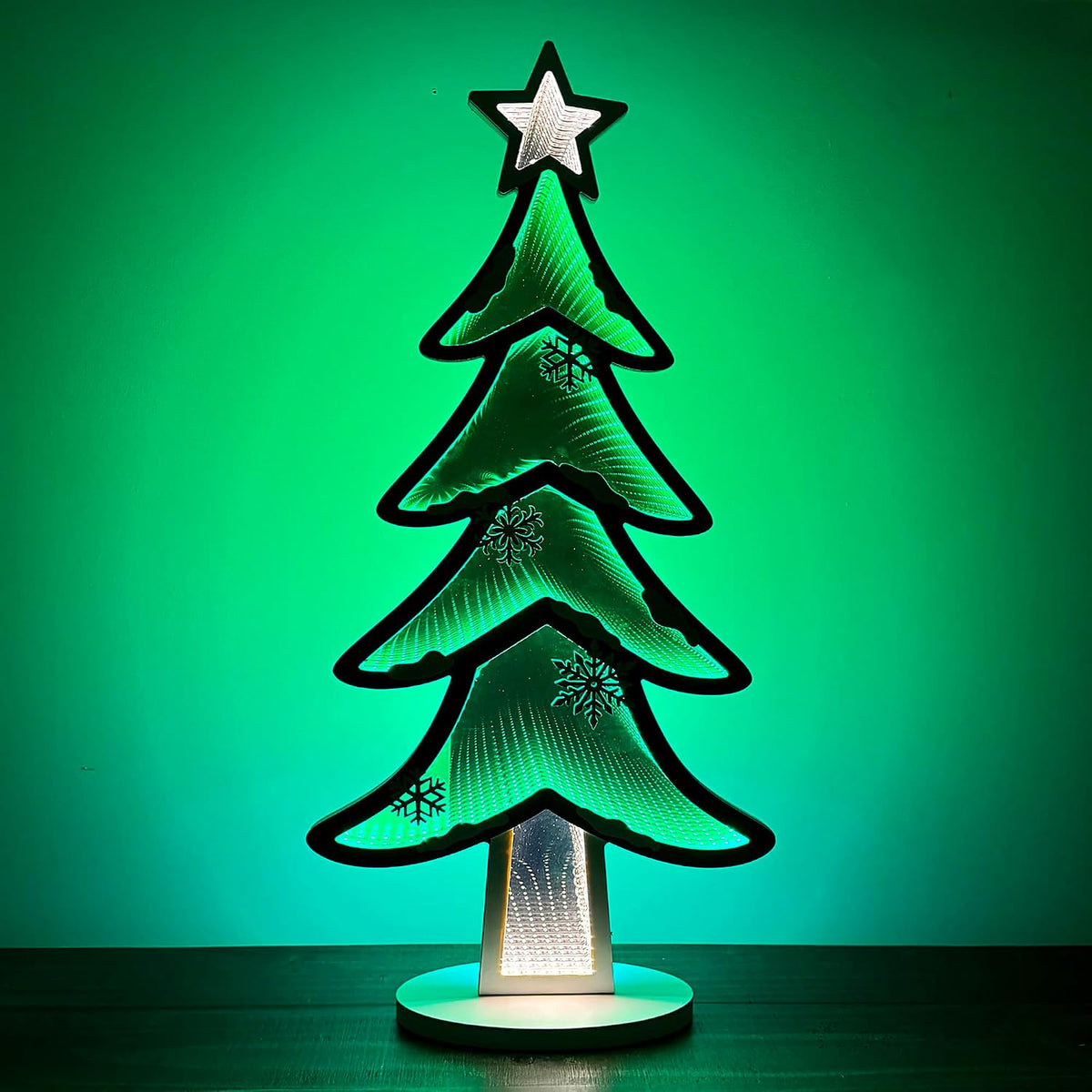 christmas tree infinity mirror light with stand, main product view